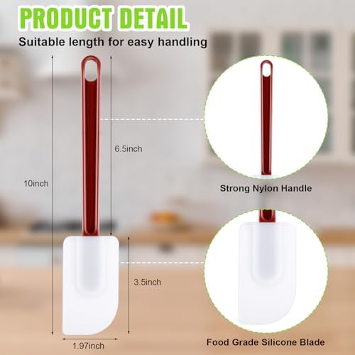 Meekoo 5 Pcs 10 Inch Silicone Spatula Set