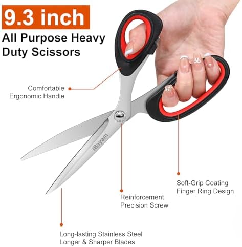 iBayam All Purpose Heavy Duty Scissors for Office, School, Craft
