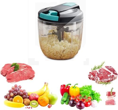 Multifunctional Hand Pull String Garlic Mincer Onion Cutter, Manual