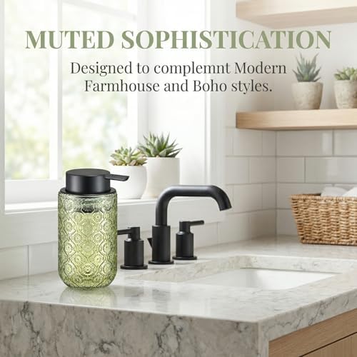Green Glass Foaming Hand Soap Dispenser