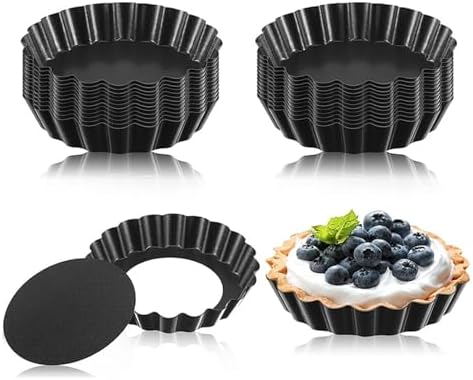 8/10/12cm Mini Tart Pans Egg Tart Molds with Removable Bottom Non