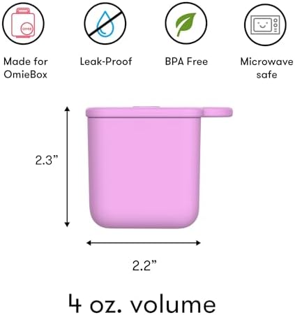OmieBox (2 pack) Leakproof Dips Containers To Go, Salad Dressing