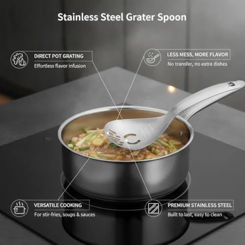 Stainless Steel Grater Spoon for Ginger, Garlic & Soft Fruits - Direct