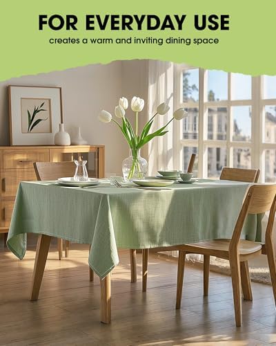 Pureegg Rectangle Linen Tablecloth Waterproof & Stain Resistant
