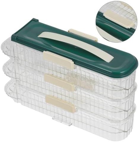 Green Auto Rolling Egg Fridge Organizer with Three Layer Dispenser