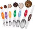 Set of 7 Stainless Steel Magnetic Measuring Spoons Set with Leveler