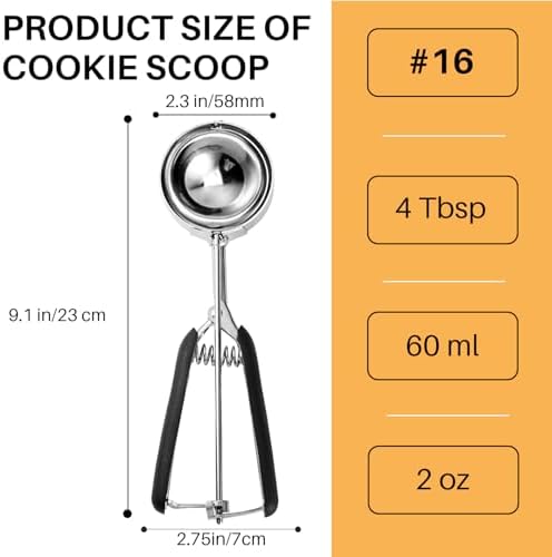 JUNADAEL J Cookie Scoop 4 Tablespoon, 2 OZ Cookie Scoops for Baking