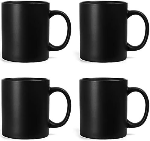 harebe 11 OZ Classic Coffee Mugs Set of 4, Family Ceramic Cup for