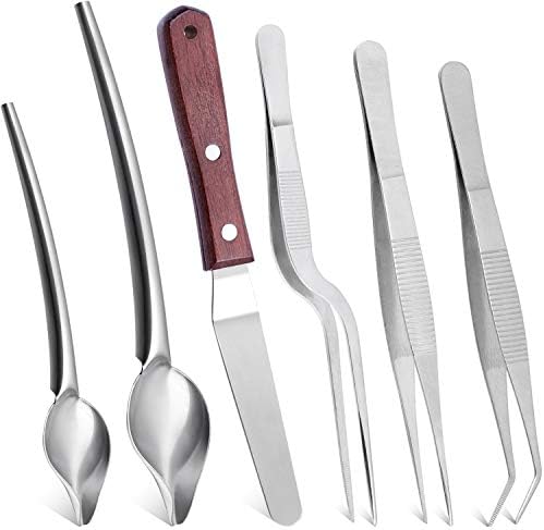 Cridoz 6 Pcs Stainless Steel Kitchen Cooking Tweezers Precision Tongs