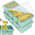 1 Cup Silicone Freezer Trays with Lids, 2 Pack Soup Molds for Meal