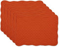 DII Quilted Farmhouse Collection Tabletop, Placemat Set, Pumpkin
