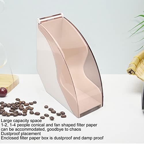 Coffee Filter Holder, Coffee Filter Box with Dustproof Cover, Coffee