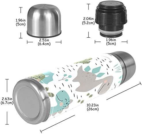 Stainless Steel Leather Vacuum Insulated Mug Dinosaur Baby Boy Thermos