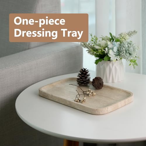 Marble Vanity Tray, Beige Stone