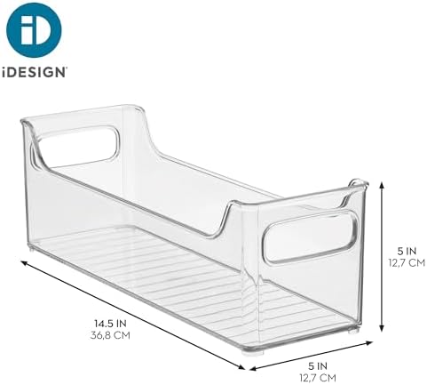 iDesign Stackable Plastic Pantry Bin with Handles, Clear