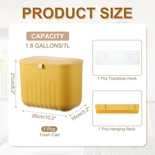 uxcell 7L Yellow Kitchen Compost Bin