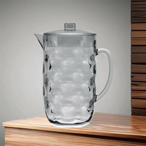 QG Clear Light Grey BPA Free Acrylic Plastic Pitcher with Lid - Great