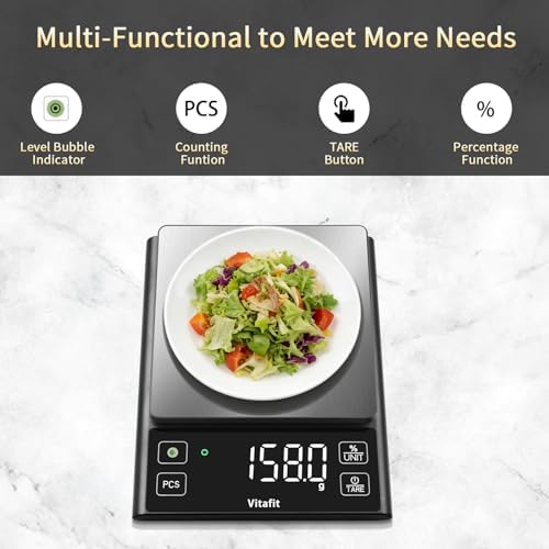 Vitafit 11lb Digital Food Scale High Accuracy 0.1g, Kitchen Scale Big