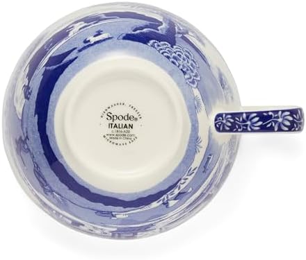 Portmeirion Spode Blue Italian Teacup and Saucer, 20-ounce Capacity