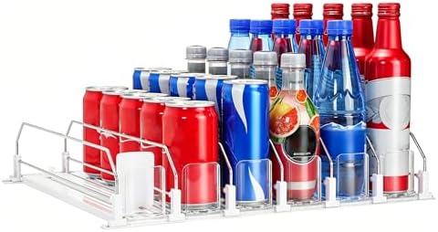 Drink Organizer for Fridge, Self-Pushing Soda Can Organizer for
