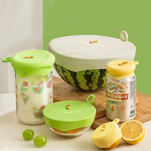 Silicone Stretch Lids, 6 Pcs, Reusable Food Covers