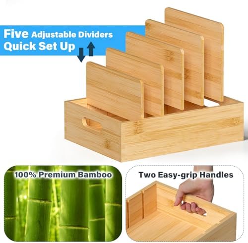 Kiasthome Bamboo Lid Organizers Inside Cabine, Kitchen Cabinet