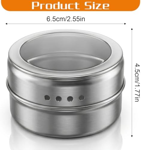 Magnetic Spice Rack with 8 Jars and 2 Plates
