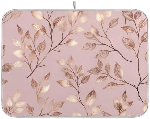 OTVEE Tree Branch Pattern Dish Drying Mat for Kitchen Counter