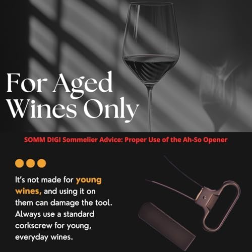 Sommelier Ah-So Wine Opener with Corkscrew & Gift Wine Disc