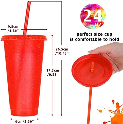 Honeydak 30 Pack Plastic Tumbler with Straw and Lid Bulk, Assorted