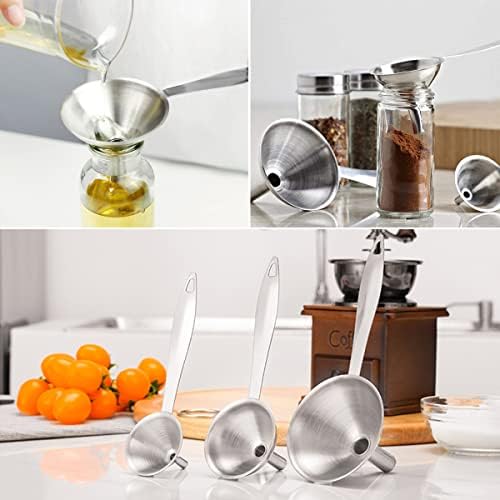 Small Funnels for Filling Bottles, 3 Pcs Stainless Steel Kitchen