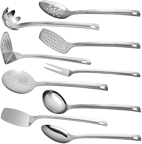 Stainless Steel Cooking Utensils Set, 9-Piece
