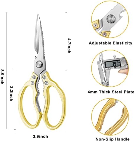 Kitchen Scissors, Heavy Duty Sharp Shears Dishwasher Safe, Kitchen