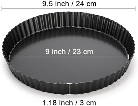 Tosnail 2 Pack Non-Stick Quiche Pan with Removable Loose Bottom