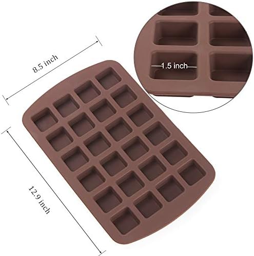 Webake Mini Brownie Pan Square Silicone Baking Mold for Keto Fat Bomb