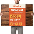 Riveira Walnut Wood Cutting Board, 36" x 24" x 1 Inch