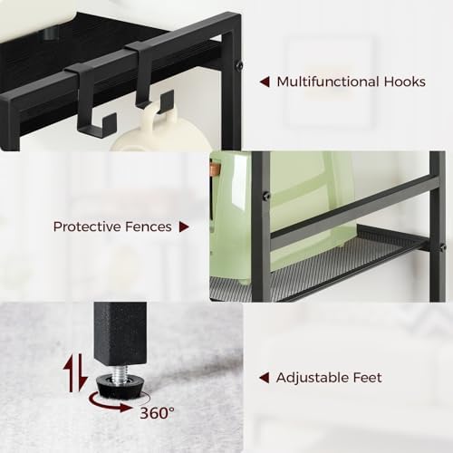MAHANCRIS Bakers Rack with Power Outlet, Black