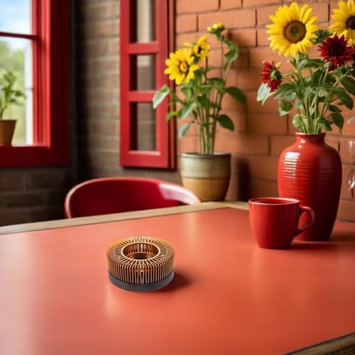 Wooden Aluminum Tea Warmer Set Candle Powered Portable Decor