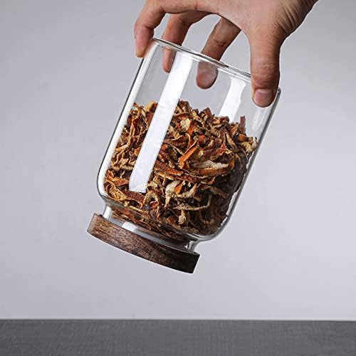Large Glass Jars with Airtight Wooden Lid, Food Storage Glass