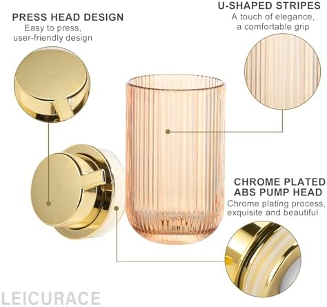 Glass Foam Soap Dispenser, Refillable Foaming Dispenser with Gold