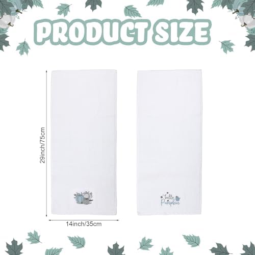WovWeave 2 Pack Blue Fall Hand Towels for Bathroom Sets 14 x 30 Inch