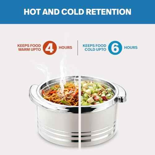 Pinnacle Insulated Casserole Dish with Lid 3 pc Set 3.7/2.6/1.5 qt. Hot Pot Food Warmer/Cooler –Thermal Soup/Salad Serving Bowl- Stainless Steel Hot Food Container–Best Gift Set for Moms –Holidays
