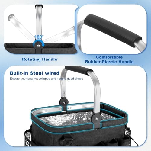 PGmoon Cleaning Caddy Organizer with Handle, Black