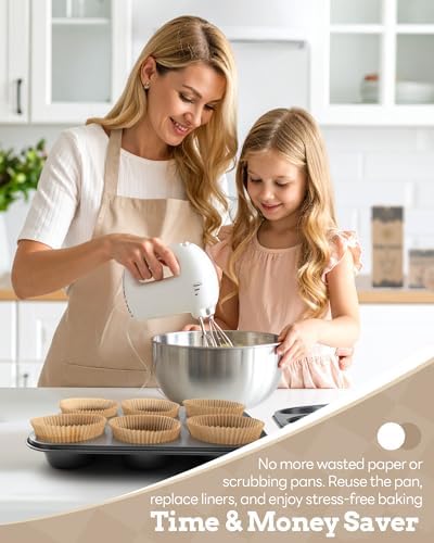 Bake Choice 2 Jumbo Muffin Pan for Baking, Extra Large Cupcake Pan