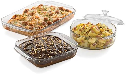 Libbey 3-Piece Glass Casserole Dish Set with Cover