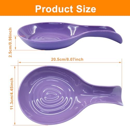 Purple Spoon Rest Cooking Spoon Holder, Plastic, 2 Pack