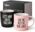 Triple Gifffted Lets Have Coffee Together Mug Set For Couples, 13oz
