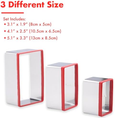 Rectangle Cookie Cutter Set, 3 Pcs, 3" 4" 5"