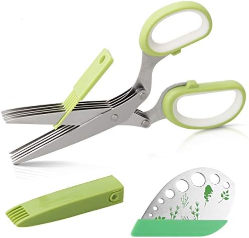 Luxiv Herb Scissors And Stripper Set, 5-Blade Stainless Steel Kitchen