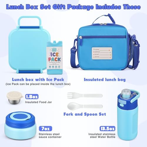 Bento Lunch Box for Kids with 7oz Soup Thermo,Insulated Stainless